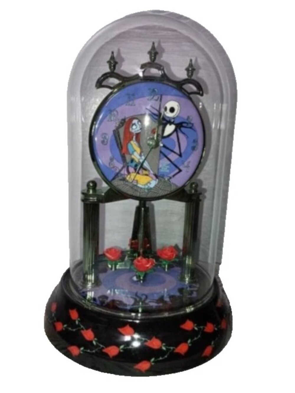 Disney Nightmare Before Christmas Anniversary Clock w Glass Dome AS IS READ DESC
